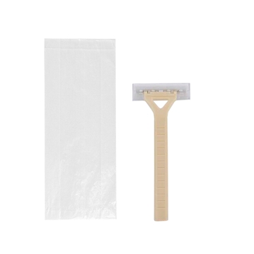 Lmina de barbear individual Plstico PP beige 100mm 100 un
