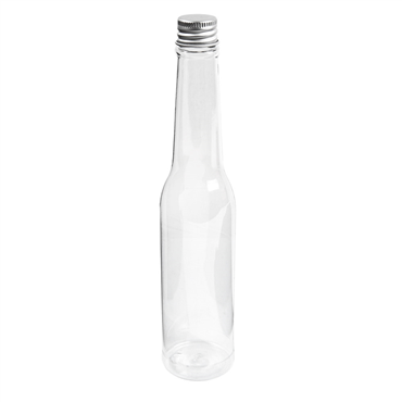 Garrafa Alta Redonda PET 180ml 43x205mm com Tampa de Alumnio 210 un