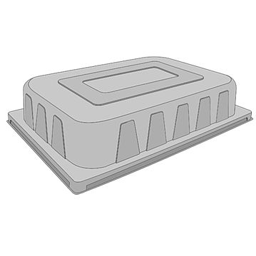 Tampa de Plstico Transparente para Cuba de Plstico 5500-8500ml - Alta 102 un