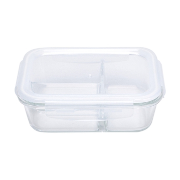 Recipiente de Conservao de Vidro com Tampa 1500ml 2 Compartimentos 6 un