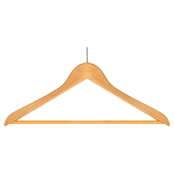 Cabide em Madeira Natural Anti-Roubo 445x12x205mm 4x12 un