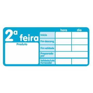Etiqueta Autocolante Haccp - 2 Feira 500un