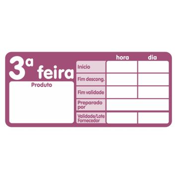 Etiqueta Autocolante Haccp - 3 Feira 500un