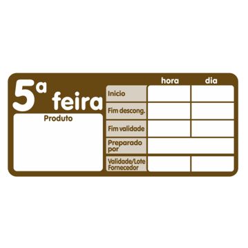 Etiqueta Autocolante Haccp - 5 Feira 500un