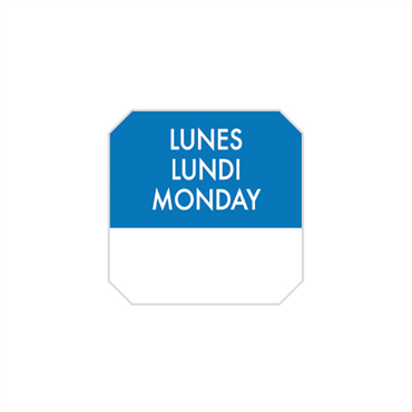 Etiqueta Autocolante Haccp 25x25mm - Lunes Lundi Monday 1000un