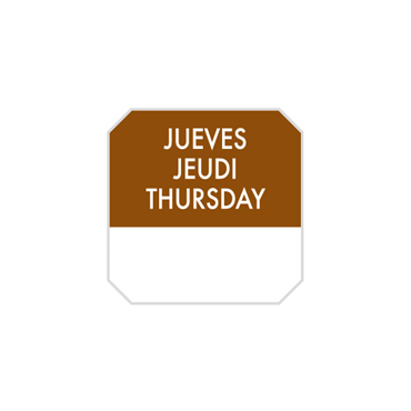 Etiqueta Autocolante Haccp 25x25mm - Jueves Jeudi Thursday 1000un