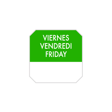 Etiqueta Autocolante Haccp 25x25mm - Viernes Vendredi Friday 1000un