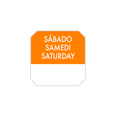 Etiqueta Autocolante Haccp 25x25mm - Sbado Samedi Saturday 1000un