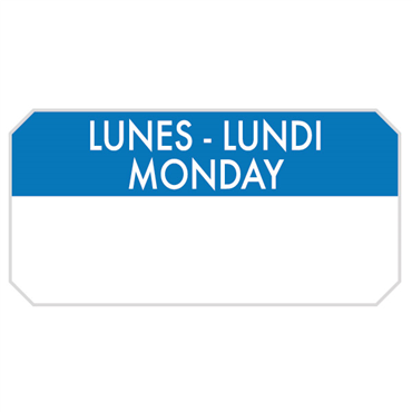 Etiqueta Autocolante Haccp 50x25mm - Lunes Lundi Monday 1000un