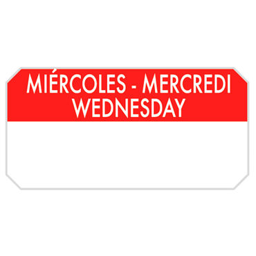 Etiqueta Autocolante Haccp 50x25mm - Mircoles Mercredi Wednesday 1000un