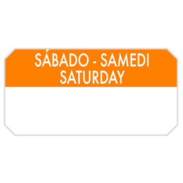 Etiqueta Autocolante Haccp 50x25mm - Sbado Samedi Saturday 1000un