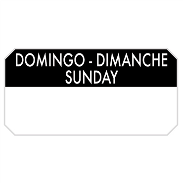 Etiqueta Autocolante Haccp 50x25mm - Domingo Dimanche Sunday 1000un