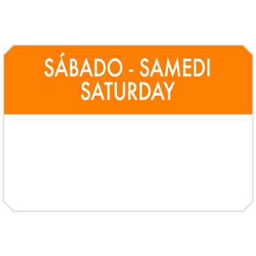 Etiqueta Autocolante Haccp 75x50mm - Sbado Samedi Saturday 500un