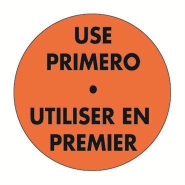 Etiqueta Autocolante Haccp 50mm - Use primero Utiliser en premier 1000un
