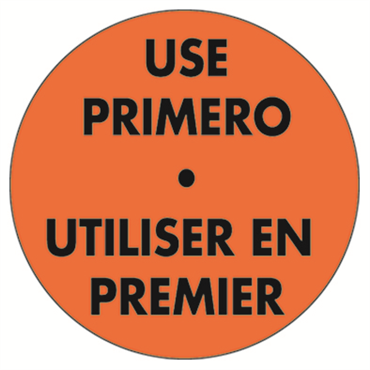 Etiqueta Autocolante Haccp 75mm - Use primero Utiliser en premier 500un