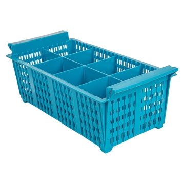 Cesto para Talheres 8 Compartimentos 425x210x150mm Azul