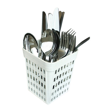 Cesto para Talheres 1 Compartimento 107x107x140mm Branco