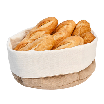 Cesta para Po em Algodo Creme/Castanho 180x250x90mm 12 un