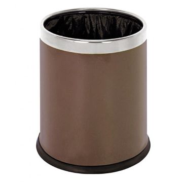 Papeleira de Quarto Redonda em Ao 9L 225x270mm Caf