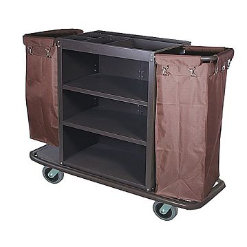 Carro Room Service sem Portas e 2 Sacos em Ferro Castanho 1 un