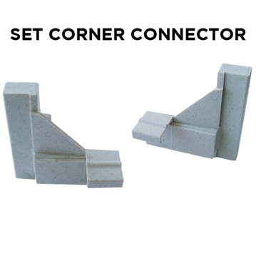 Kit 2 Conetores 90 para Estante Ventilada Plstico Cinzento