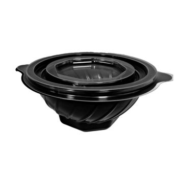 Taa em Plstico PP Preto Sopa / Poke bowl / Chirashi sushi 500ml 320un