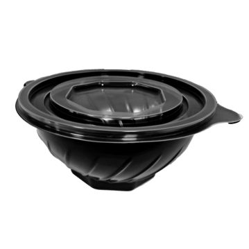 Taa em Plstico PP Preto Sopa / Poke bowl / Chirashi sushi 1000ml 480un