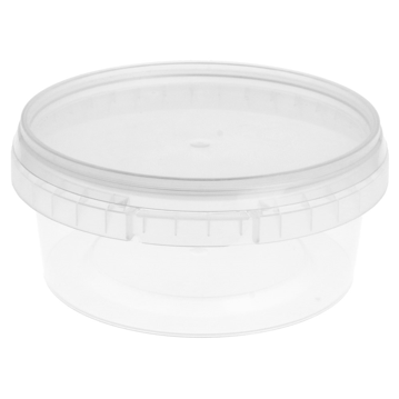 Recipiente de Plstico PP + tampa Transparente Inviolvel 300ml 118x50mm 374 un