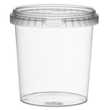 Recipiente de Plstico PP + tampa Transparente Inviolvel 870ml 118x126mm 288 un