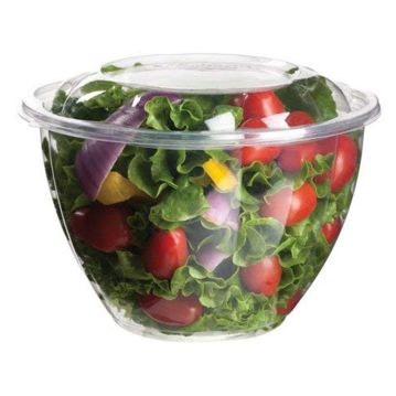 Saladeira com Tampa em PLA transparente 1420ml 48oz 150un