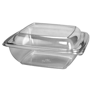 Saladeira Plstico Quadrada 500ml 160x160x45mm RPET Transparente 400 un