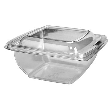 Saladeira Plstico Quadrada 1000ml 195x195x60mm RPET Transparente 400 un