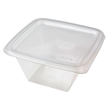 Tampa Plstico RPET Rasa para Saladeira Clear 1000ml 195x195x0mm 400 un