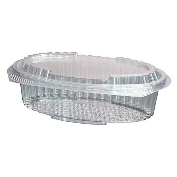 Saladeira Plstico Oval 750g 215x137x65mm RPET Tampa Normal Caixa 300