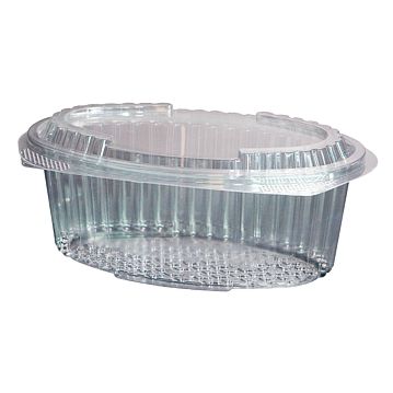 Saladeira Plstico Oval 1000g 215x137x85mm RPET Tampa Normal Caixa 300