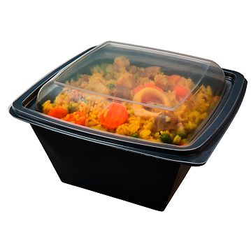 Saladeira Plstico Clear 1000ml 195x195x73mm PP preto 400 un