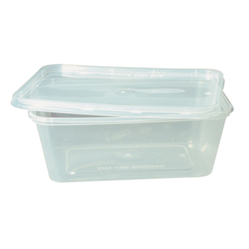 Recipiente de Plstico PP Transparente Rectangular 1000ml 175x120x65mm 10x50 un