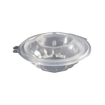 Saladeira Plstico Redonda 150ml 120x120x37+17mm PP com tampa Caixa 300