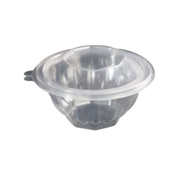 Saladeira Plstico Redonda 250ml 120x120x55+17mm PP com tampa Caixa 300