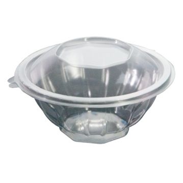Saladeira Plstico Redonda 750ml 168x168x73+24mm PP com tampa Caixa 300