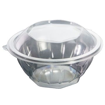 Saladeira Plstico Redonda 1000ml 182x182x76+29mm PP com tampa Caixa 300