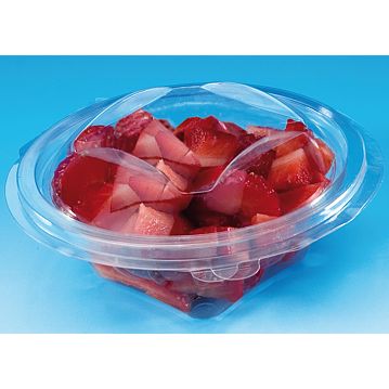 Saladeira Plstico Redonda 250ml 120x120x68mm APET com tampa Caixa 360