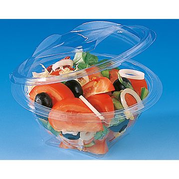 Saladeira Plstico Redonda 370ml 136x136x77mm APET com tampa Caixa 300
