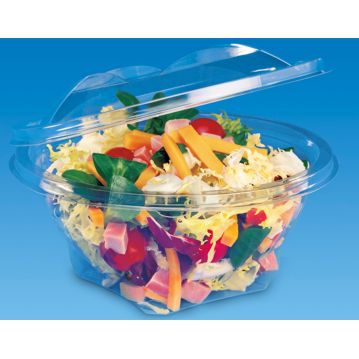 Saladeira Plstico Redonda 1000ml 185x185x102mm APET com tampa Caixa 240