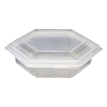 Embalagem Micro-ondas em BDP PP translcido Hexagonal M5000 250g 160x151x47mm Caixa 600