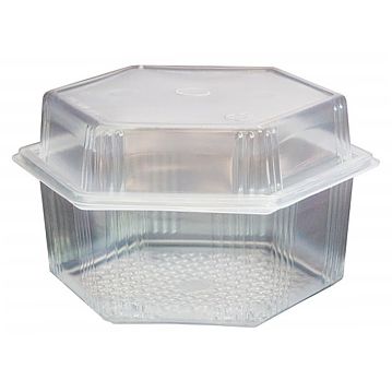 Contentor para Micro-ondas Hexagonal M5800 Translcido 2000g 215x190x72mm 300 un