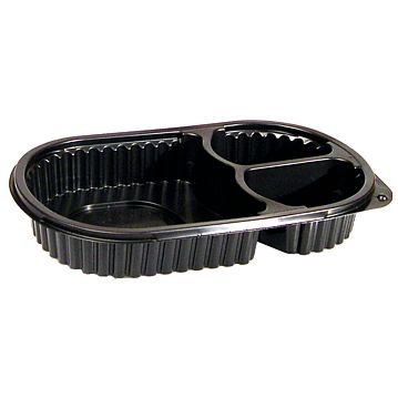 Contentor para Micro-ondas M8020 com 3 Compartimentos 235x145x35mm 400 un