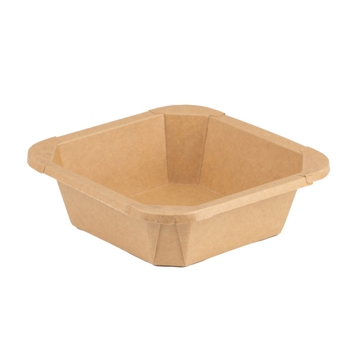 Recipiente Kraft+PE Quadrado Multiusos 141x141x42mm 6x50 un