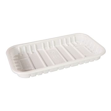 Tabuleiro em Plstico M2070 PS branco - 224x135x22mm Caixa 4x125