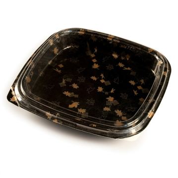 Recipiente Plstico Preto + Tampa para Sushi 260x260x20mm 4x30 un